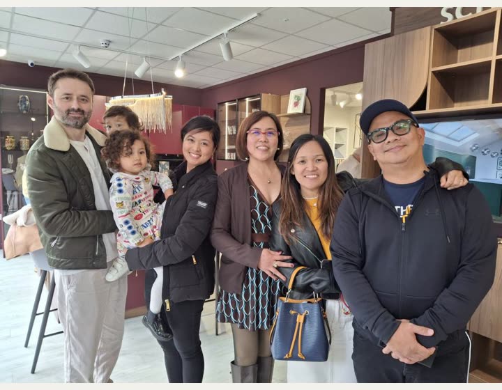 Ritzie Rapacon with friends and family