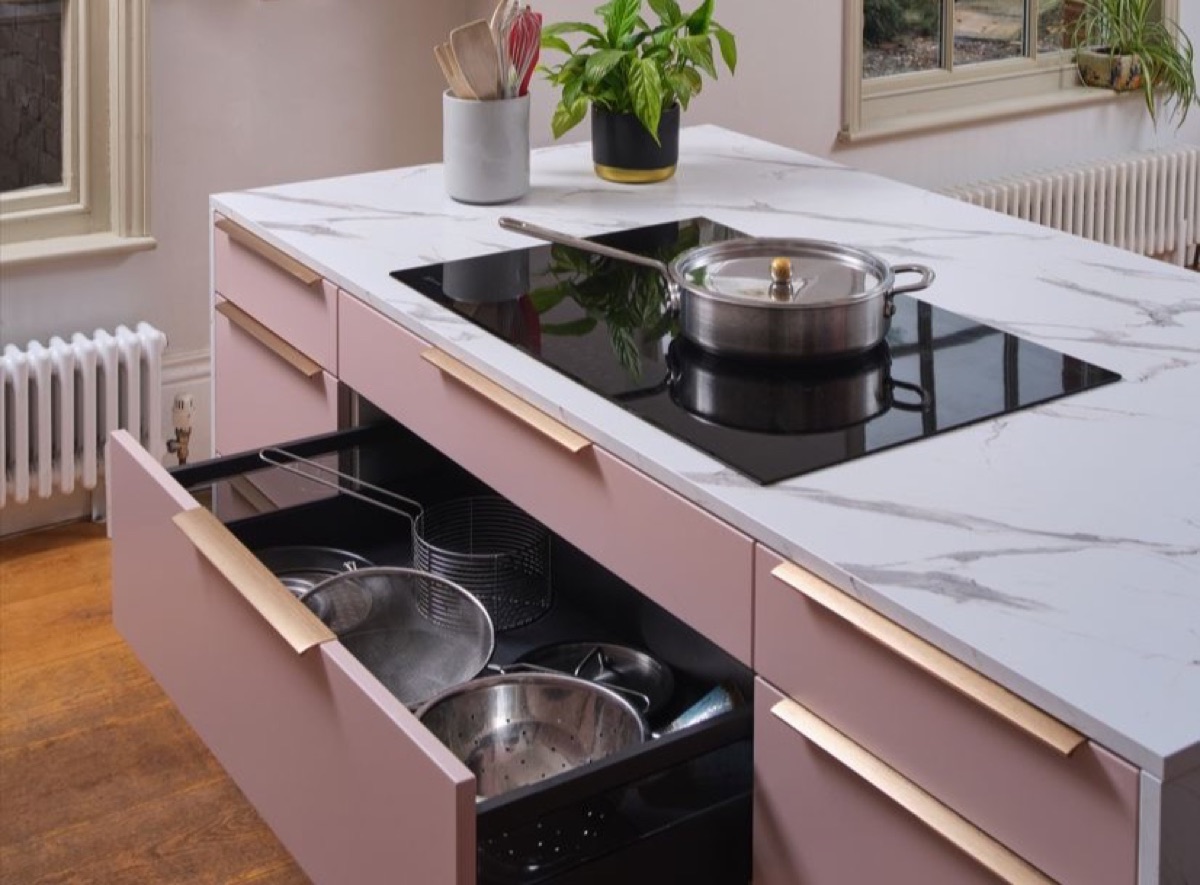 Schmidt Peach Pink Collection kitchen display