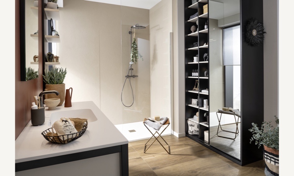 Clay Noir Walk in Shower main gallery image