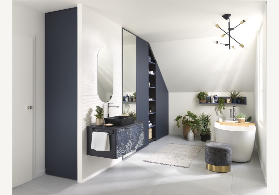 Jungle Navy Bathroom by Schmidt Winchester