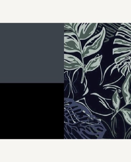 Jungle Navy Bathroom materials and finishes